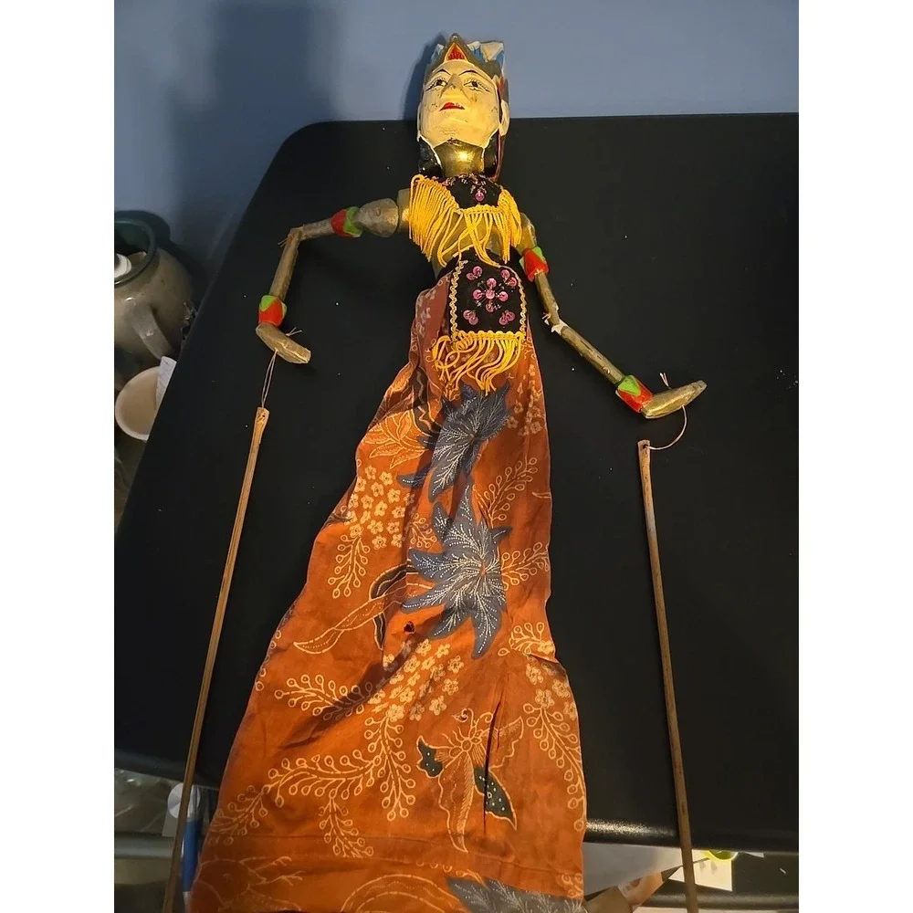 Wayang Golek Ramayana Wooden Bali Puppet Indonesia Asian Stick Puppet Marionette